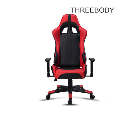 Durable High Back Gaming Chair Adjustable Armrests PU Leather Fire - Retardant