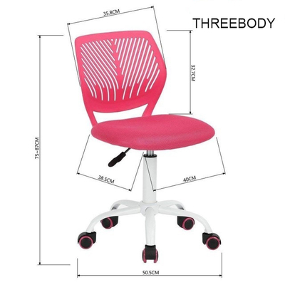 Breathal Mesh Pink Kids Desk Chair , Swivel Girls Kids Study Chair For Students