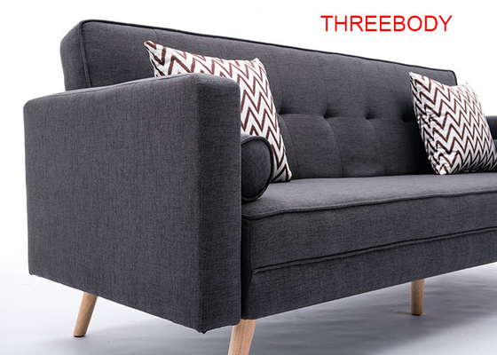 Steady Contemporary Bedroom Furniture Two Seater Fabric Sofa In Black Grey Color