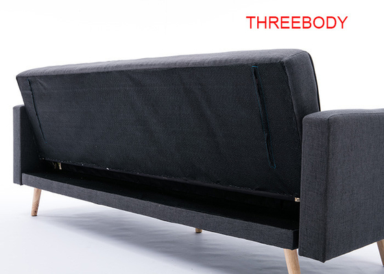 Steady Contemporary Bedroom Furniture Two Seater Fabric Sofa In Black Grey Color