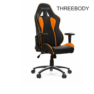 Ergonomic Pc World Gaming Chair , Black And Orange Racing Seat Computer Chair