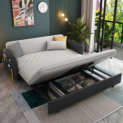 En's Fun Light Luxury Retractable Living Room Sofa Bed For Small Apartments