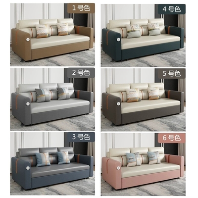 Jieshun Furniture Dual-Purpose Living Room Multi-Functional Foldable Fabric Sofa Bed