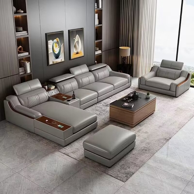 AiChuang Light Luxury Modern Nordic Style Living Room Leather Sofa