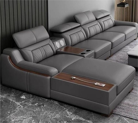 AiChuang Light Luxury Modern Nordic Style Living Room Leather Sofa