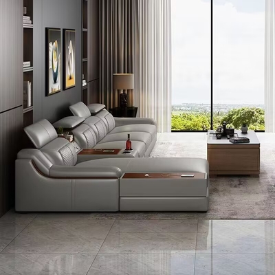 AiChuang Light Luxury Modern Nordic Style Living Room Leather Sofa