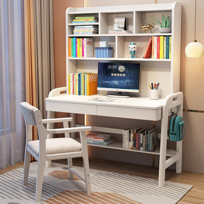 Shengwei Furniture Solid Wood Bookshelf Integrated Computer Desk Table