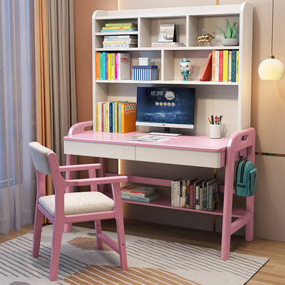 Shengwei Furniture Solid Wood Bookshelf Integrated Computer Desk Table