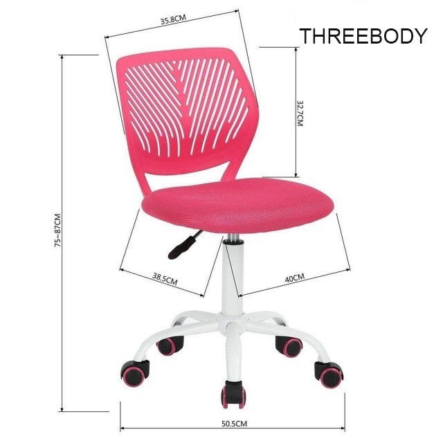 Breathal Mesh Pink Kids Desk Chair , Swivel Girls Kids Study Chair For Students