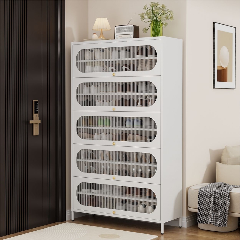 Large Capacity Dust-Proof Multi-Layer Steel Shoe Storage Cabinet For Home Entrance, Home Exterior Door, Elevator Aisle