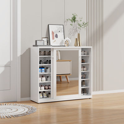 کابینت کفش فولادی با ظرفیت بزرگ با درب کشویی آینه برای ورودی خانه، درب خارجی خانه، راهرو آسانسور